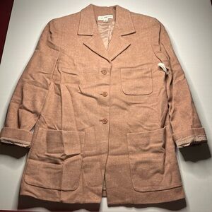2/$20 Vintage Anne Klein Deadstock Wool Blend Pink Blazer